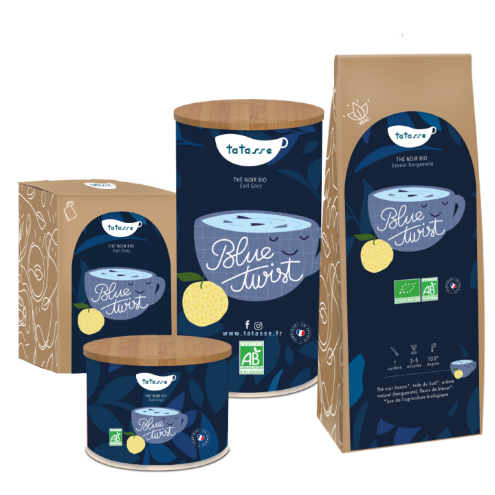 Blue Twist — Thé noir bio Earl Grey